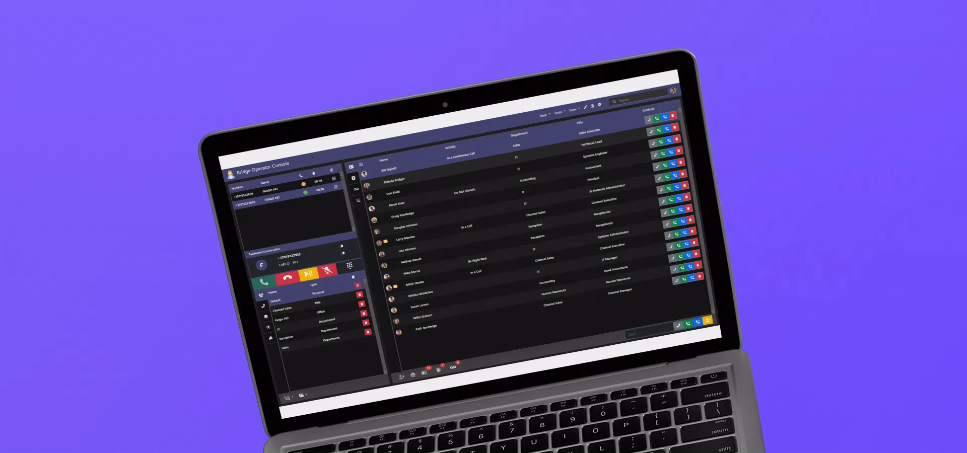 Bridge Operator Console for Microsoft Teams - user directory and presence